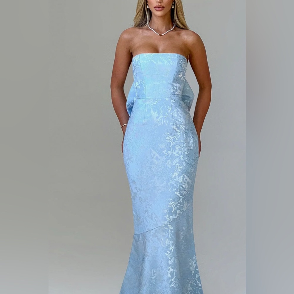 💙NWT 
💙NEVER WORN 
💙babyboo felicity maxi dress in blue with detachable bow!